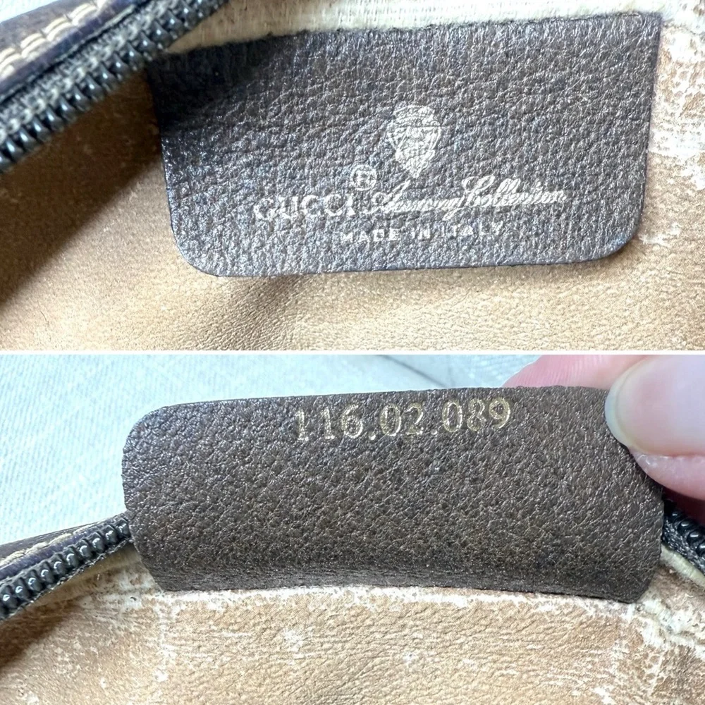 Gucci authentic brown monogram coated canvas crossbody bag brown leather - Picture 12 of 16